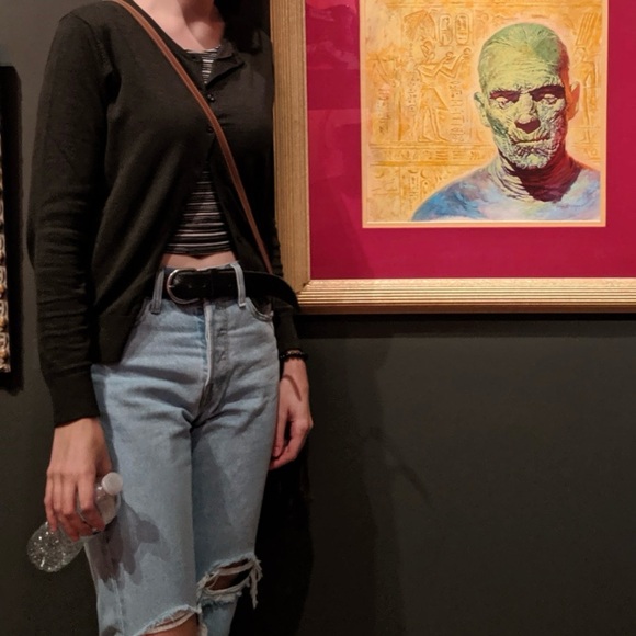 h&m forest green cardigan in size medium. - Picture 6 of 6